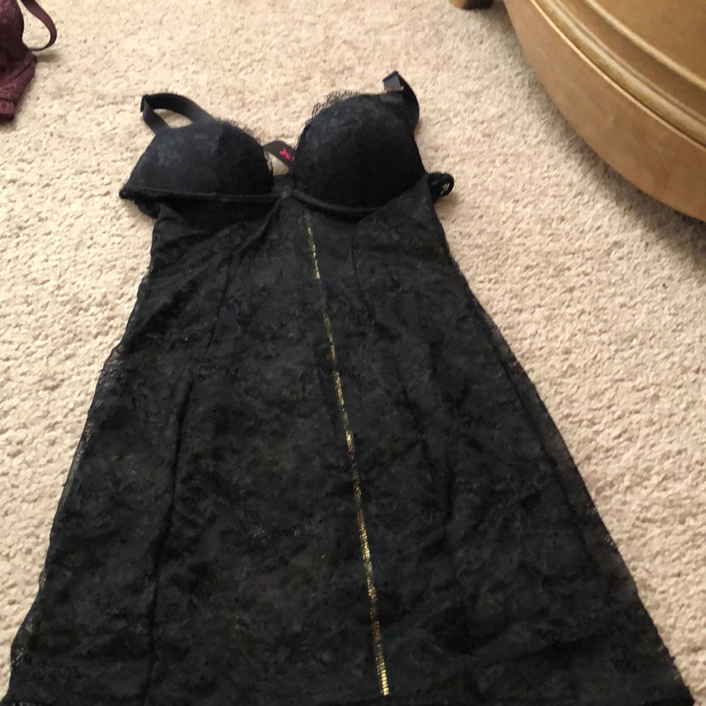 Black Lace Slip (Zip-up)